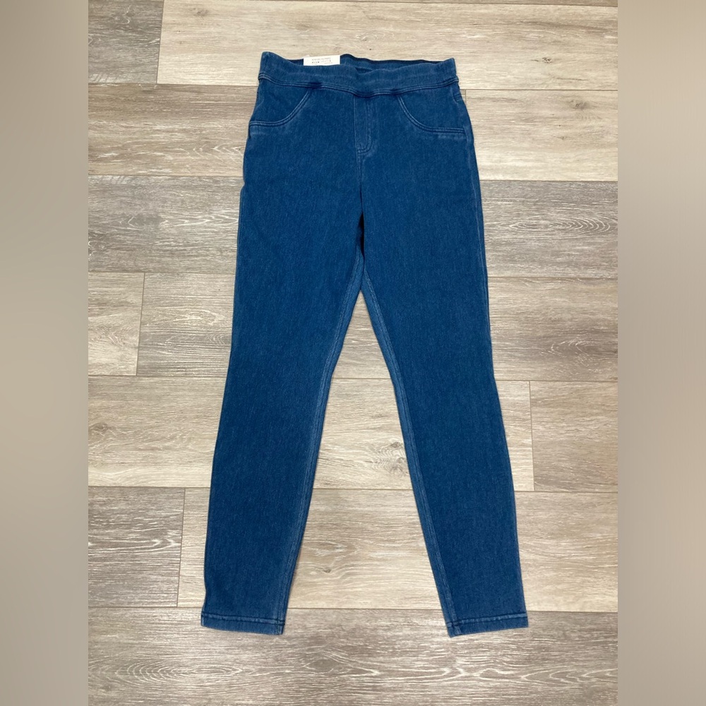 Hue Denim Leggings Jeggings Blue Slide Up Medium Size 8-10 NWT - Picture 5 of 9